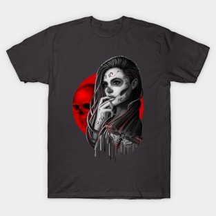 Sugar Skull Girl with Death Head Moth T-Shirt